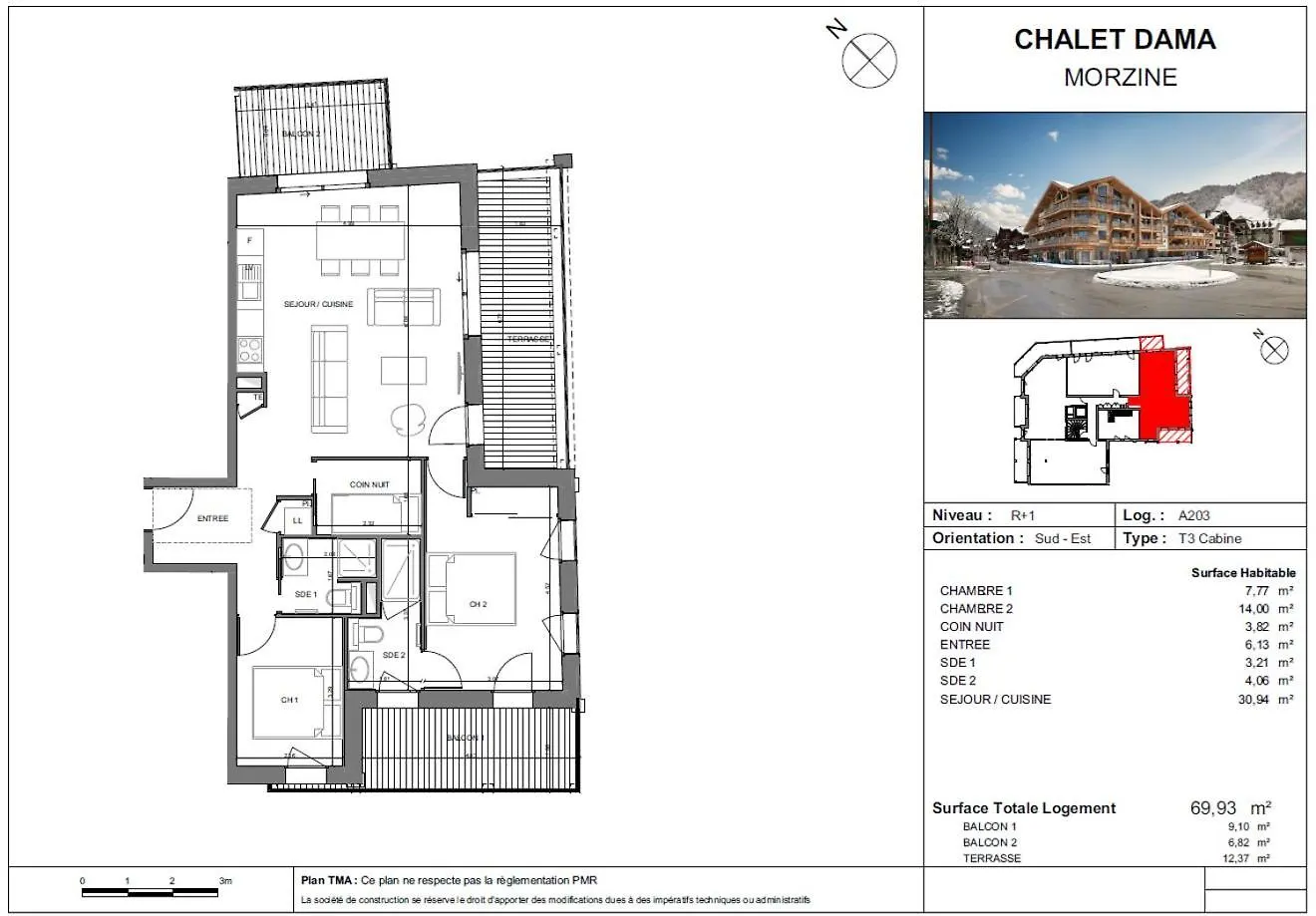 DAMA A203 nouvel appartement de standing au coeur de Morzine 2 chambres + cabine Lejlighed
